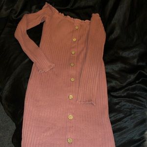 Off-shoulder mid length dress!